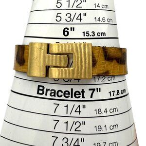 Leighelena Lizard Skin Bracelet leopard print Gold Tone clasp